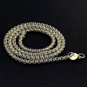 925 Sterling Silver Necklace - 20in. x 4mm. Box Chain Men's Valentine's Birthday